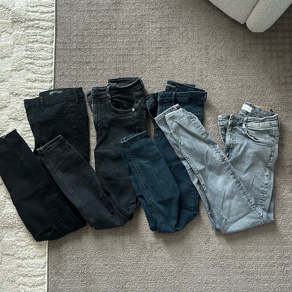 Zara Skinny Jean Bundle (4 pairs of jeans in different washes)